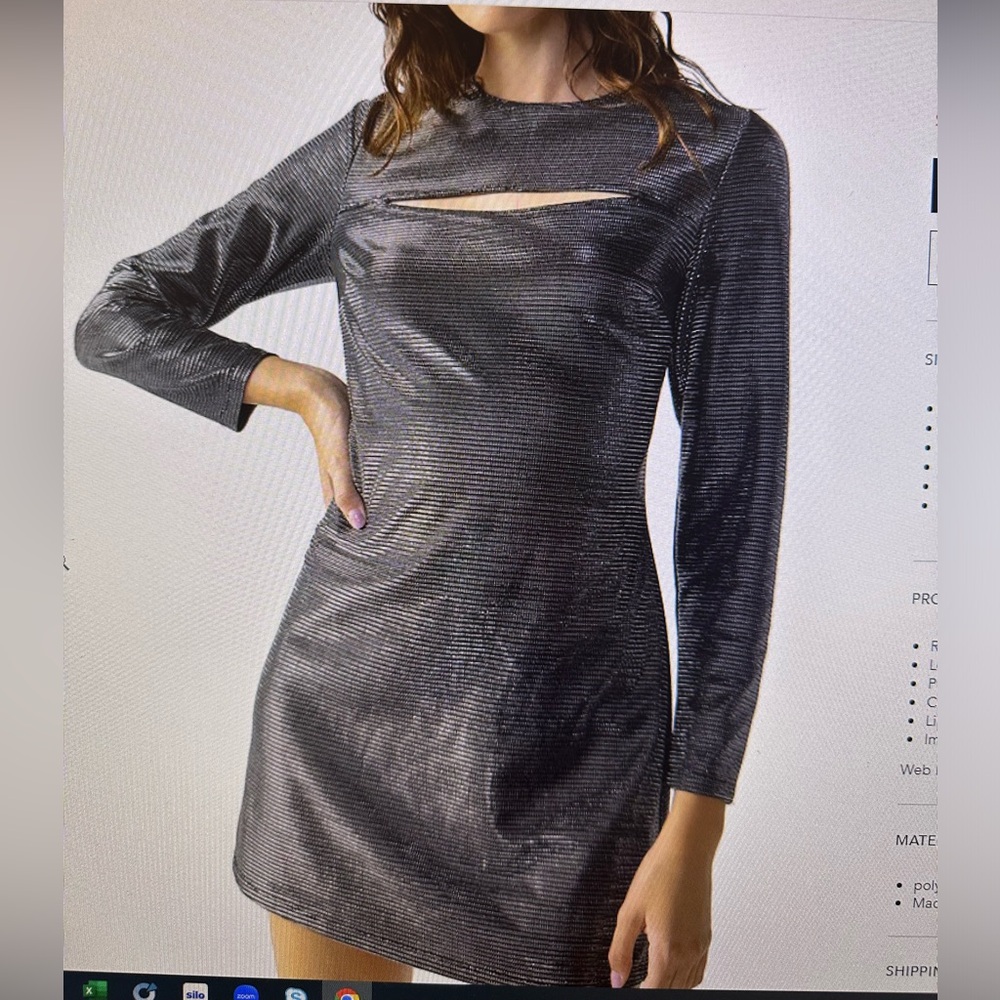 Sanctuary Night Disco Cutout Metallic Dress. NWT.